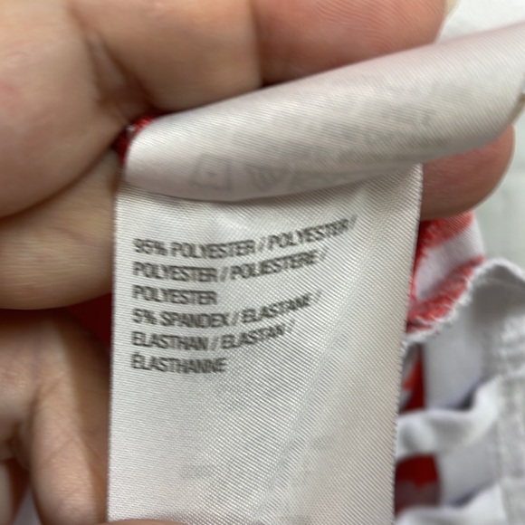 Susan Graver bright orange & white V neck stretchy 1x top - Picture 7 of 8